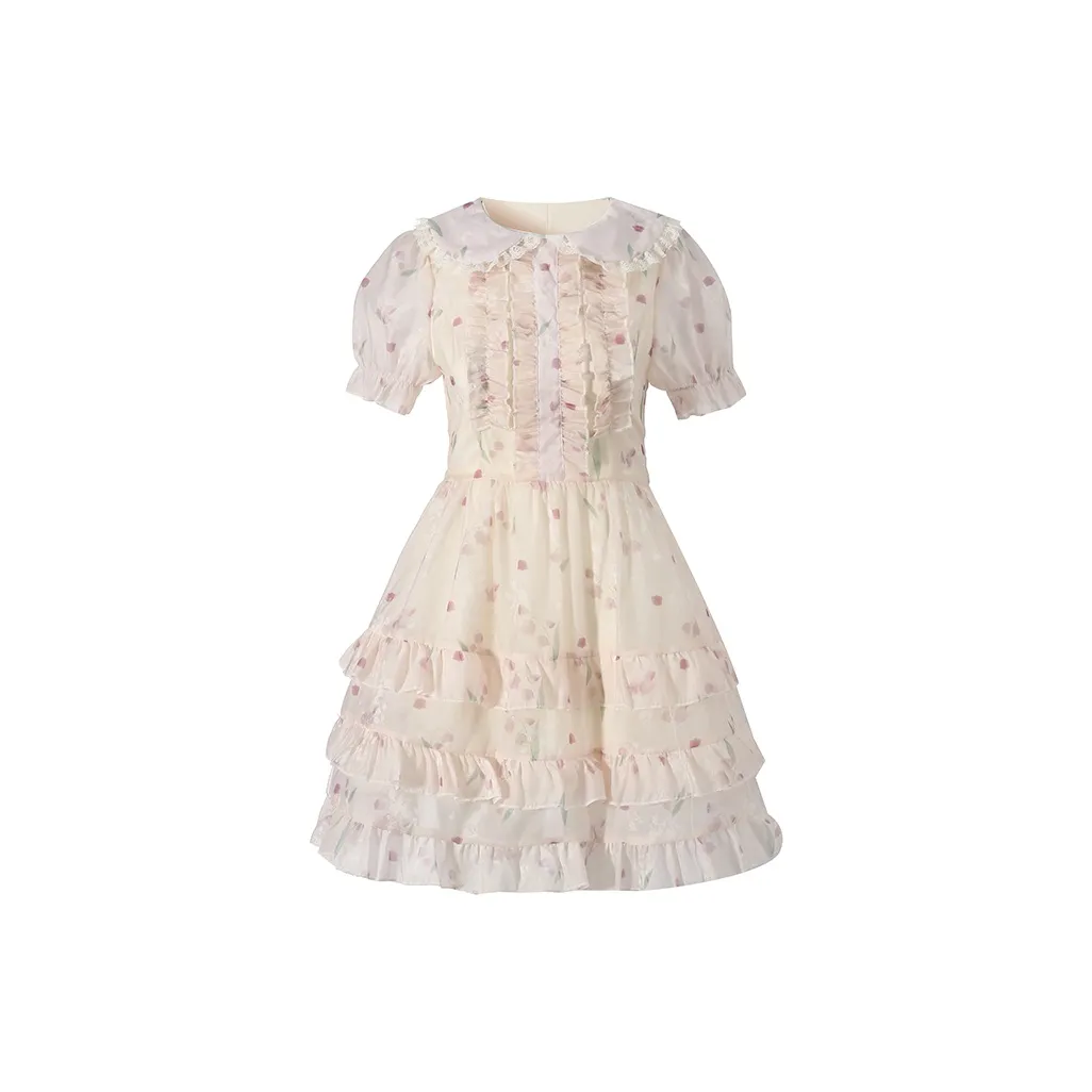 Vine Color Короткий рукав Платье Женское