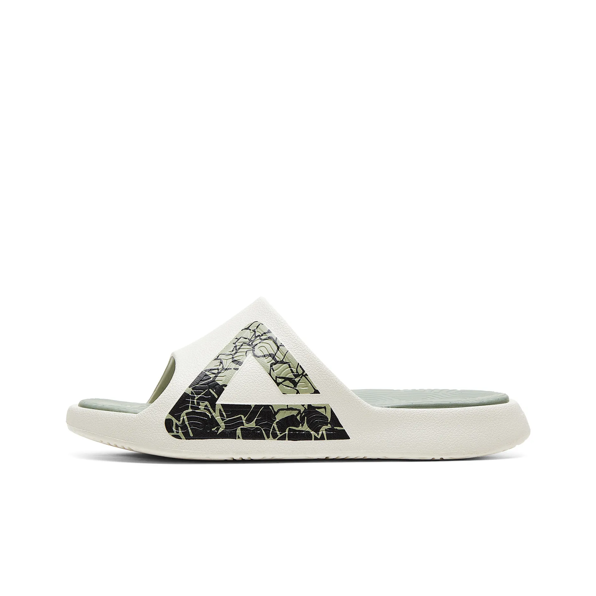 PEAK State Pole Classic Drag Slide Slippers Men's Beige White Green