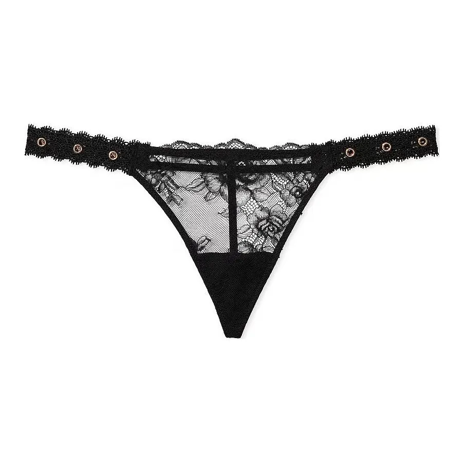 Victoria's Secret VERY SEXY Lace Adjustable V String Panty Black Underpants Women's 1 Pack Black