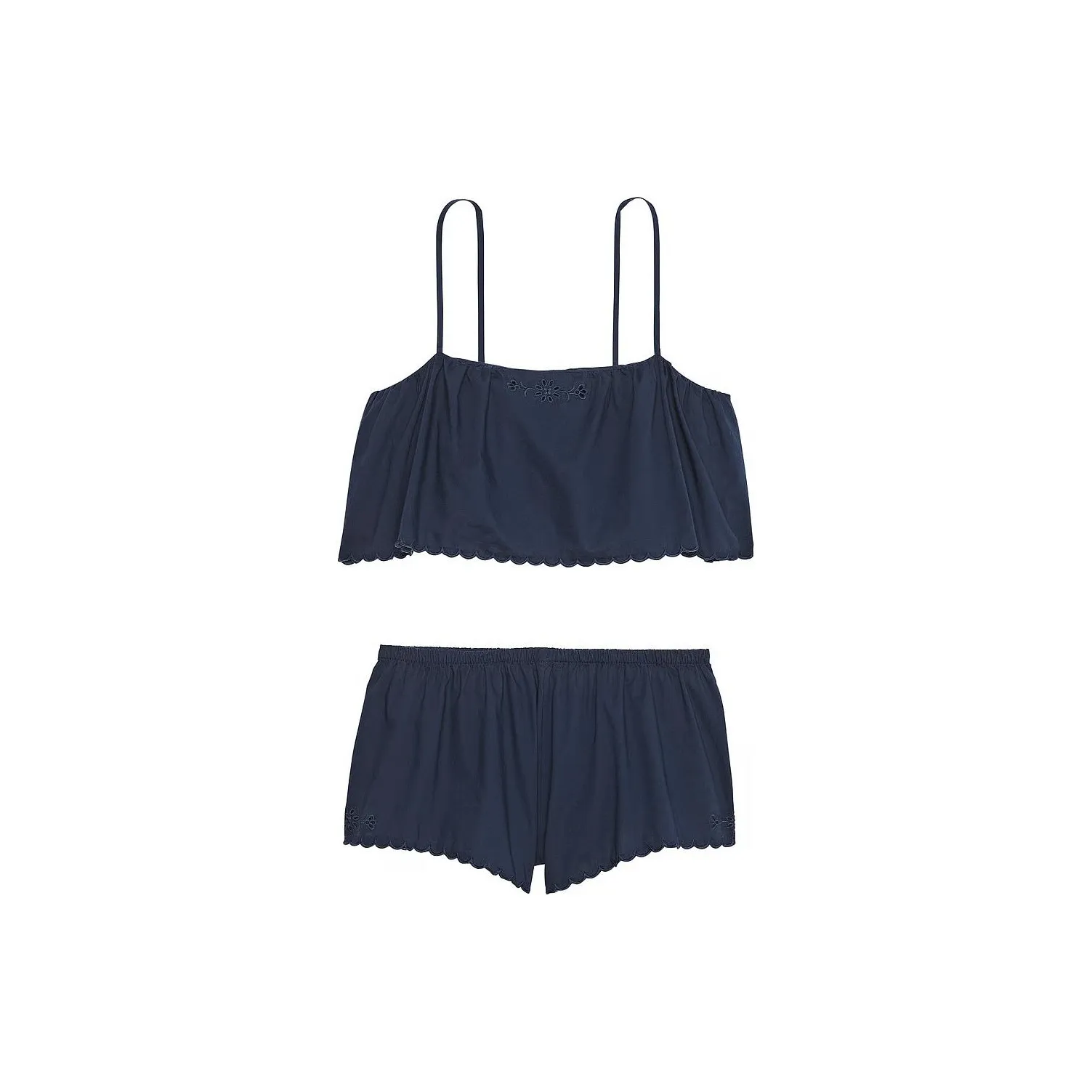 Victoria's Secret Розовый Heritage Хлопок Люверс Cami NN Комплект Пижамы Женские Черный Морской Синий