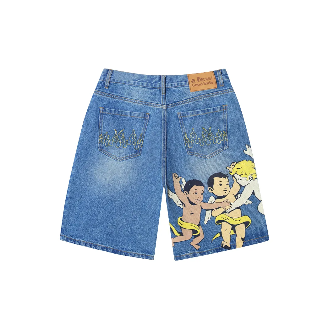 AFGK Denim Shorts Unisex Blue