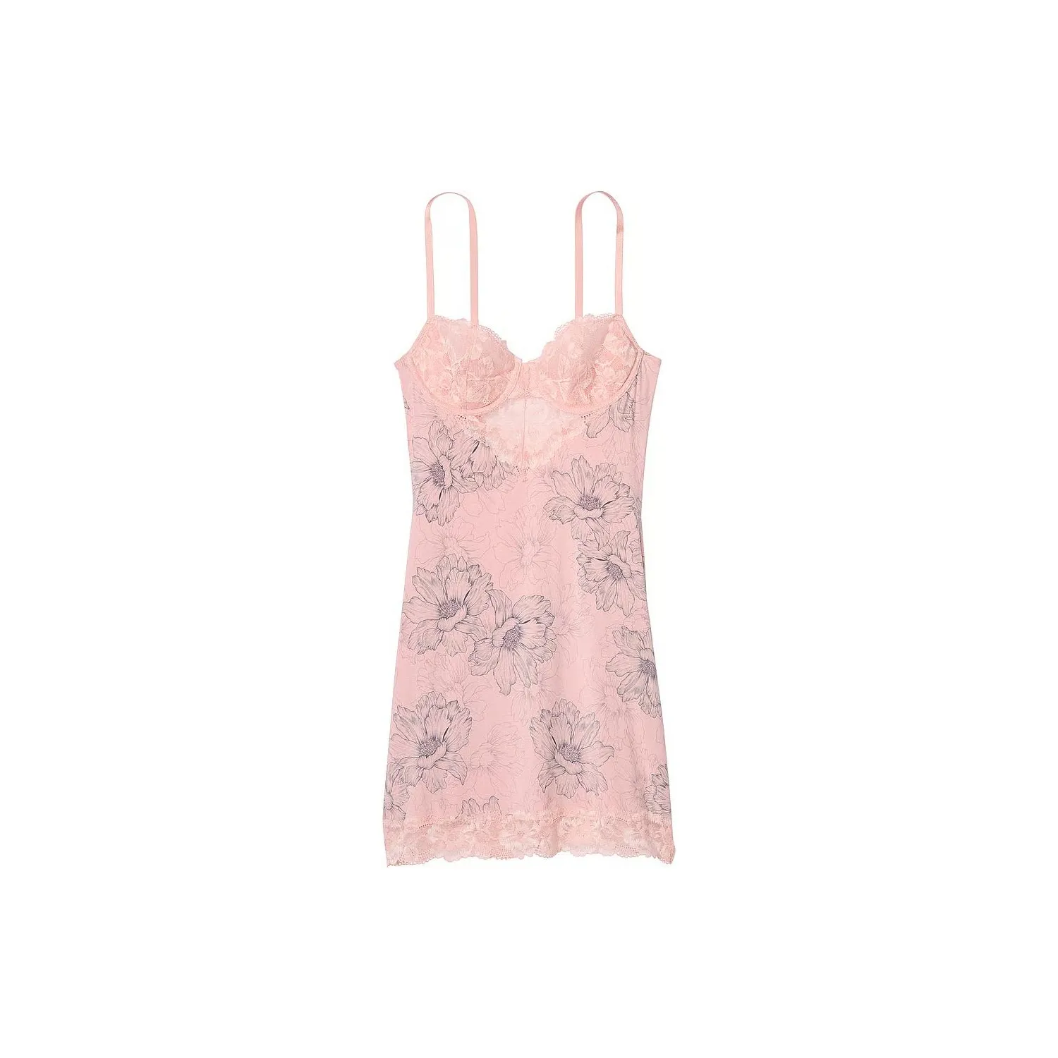 Victoria's Secret PINK VICTORIA'S SECRET Modal&Lace CuppedMiniSlipDress /Pl Nightgown Women's Pink