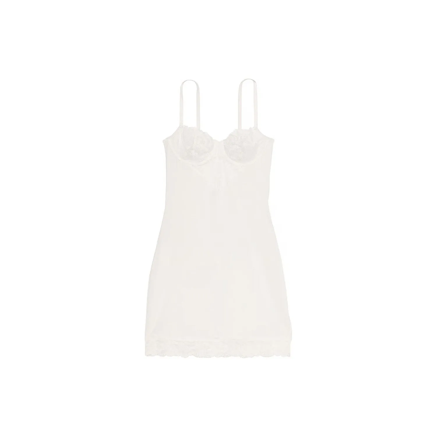 Victoria's Secret PINK VICTORIA'S SECRET Modal & Lace Cupped Mini Slip Dress/We Nightgown Women's White