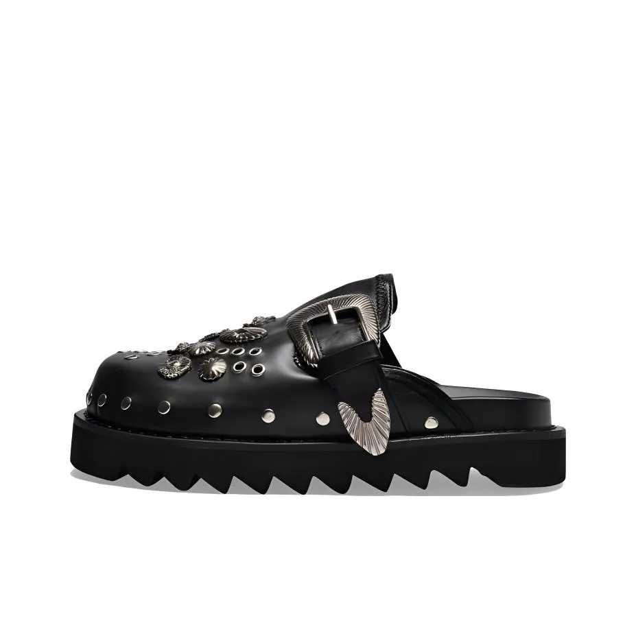 Toga Pulla Rubber Sole Closed Toe Slippers Women's Black