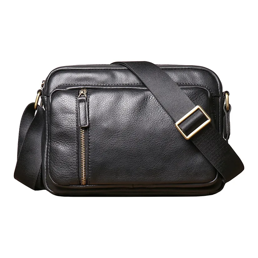 DOSRFINI Натуральная кожа Сумка через плечо из крупнозернистой текстуры коровьей кожи Мужская