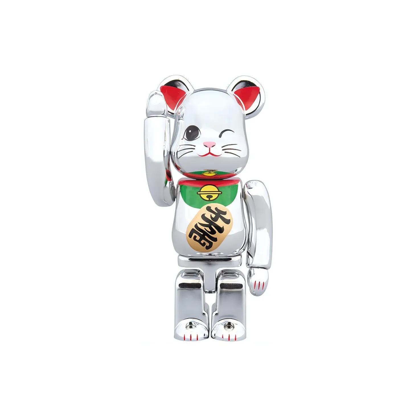 Bearbrick Beckoning Cat Silver Plating 4 Silver