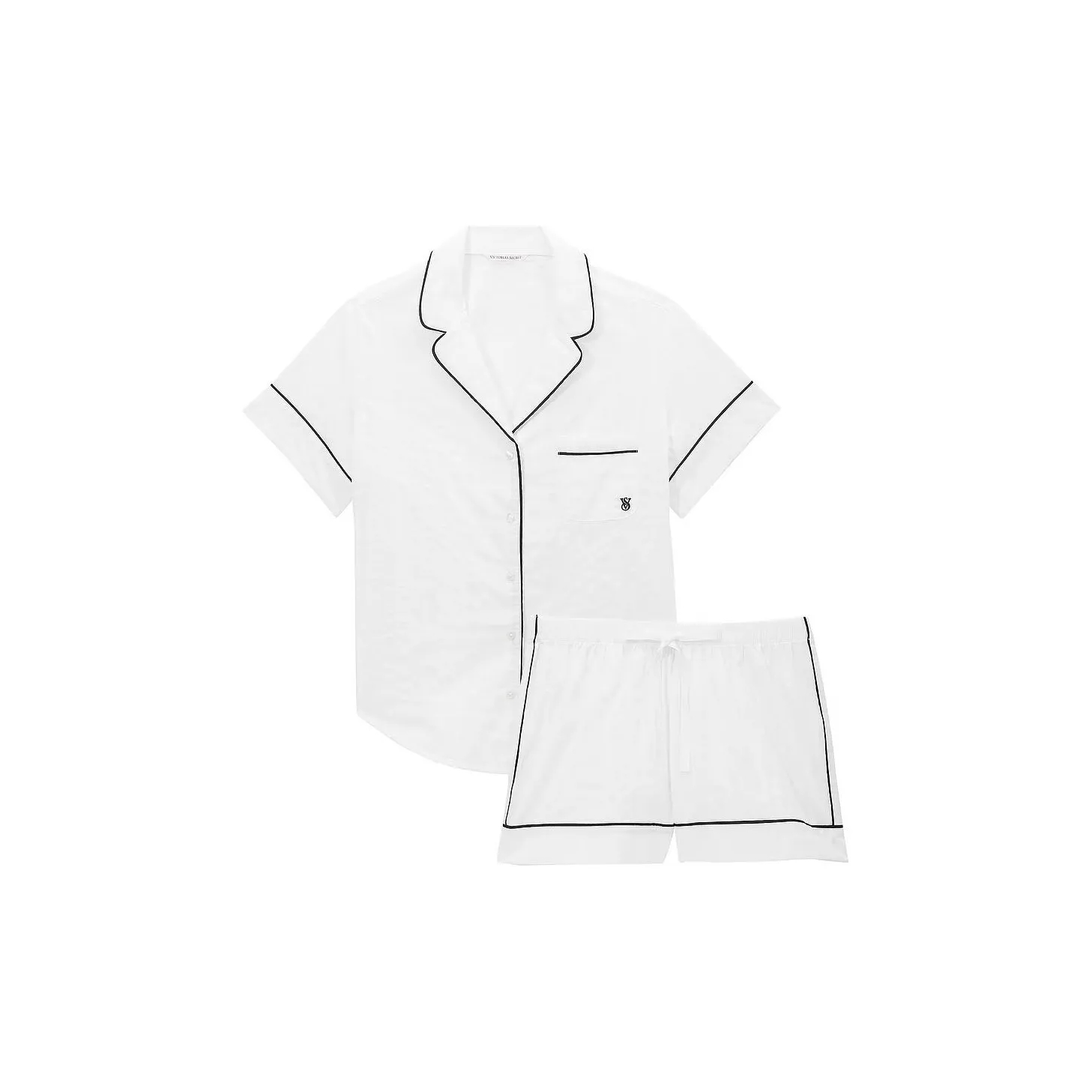 Victoria's Secret Solid Color Comfortable Shorts/white Pajama Set Women's White