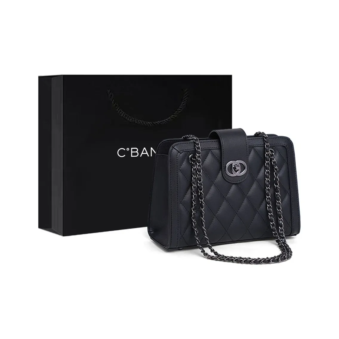 C°BANNER Коровья кожа Подмышечный Маленький Квадратный Сумка Сумка через плечо Женская Экрю