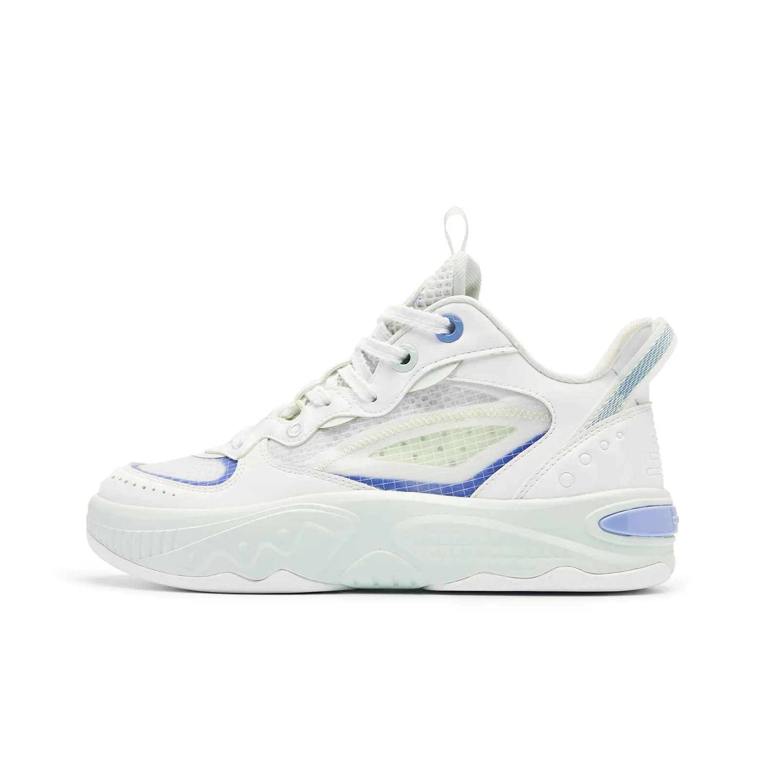 QIAODAN Cushioning Anti-Slip And Wear-Resistant Low-Top Basketball Shoes Women's Jordan White Lightweight Green