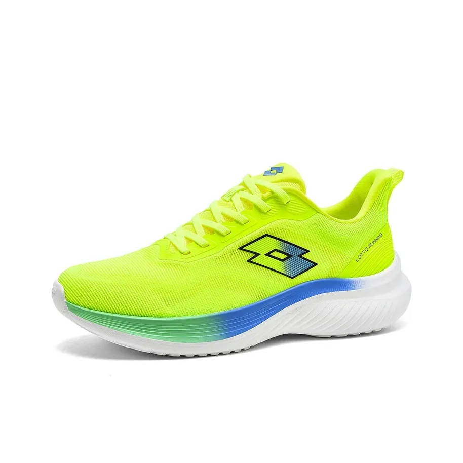 LOTTO Bai Ju 1.0 Cushioning Anti Slip Wear Resistant Breathable Impact Resistant Low Top Running Shoes Men's Neon Green