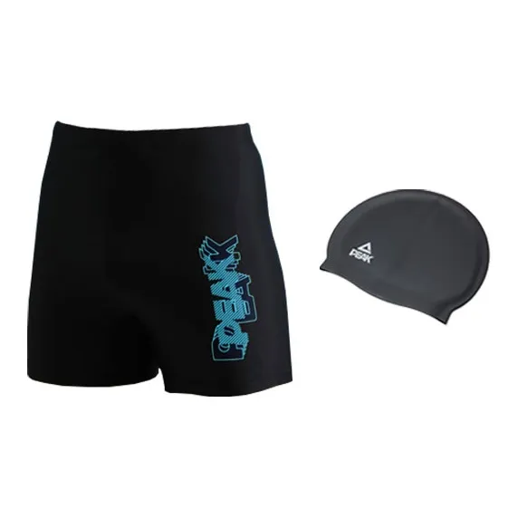 PEAK Swimming Sets Polyester/Elastane Seaside Beach Vacation With Hot Spring Relaxation Men's Black