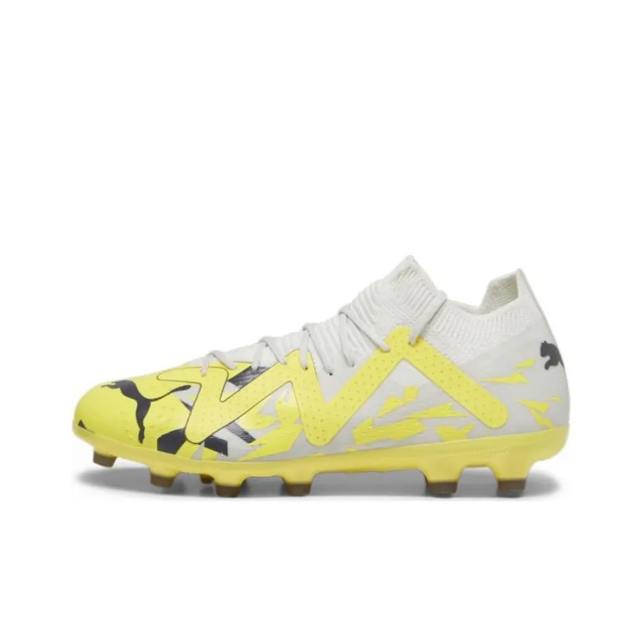 PUMA Future Match AG Искусственная трава HG Твердый Ground Амортизация Износостойкие футбольные бутсы Мужские Белый Желтый