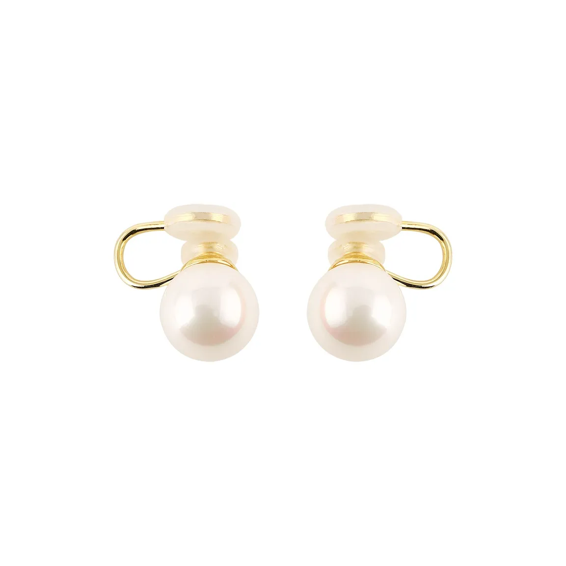 MINI·ACC Artificial Pearl Copper Bottom Clip-on Earrings Women's