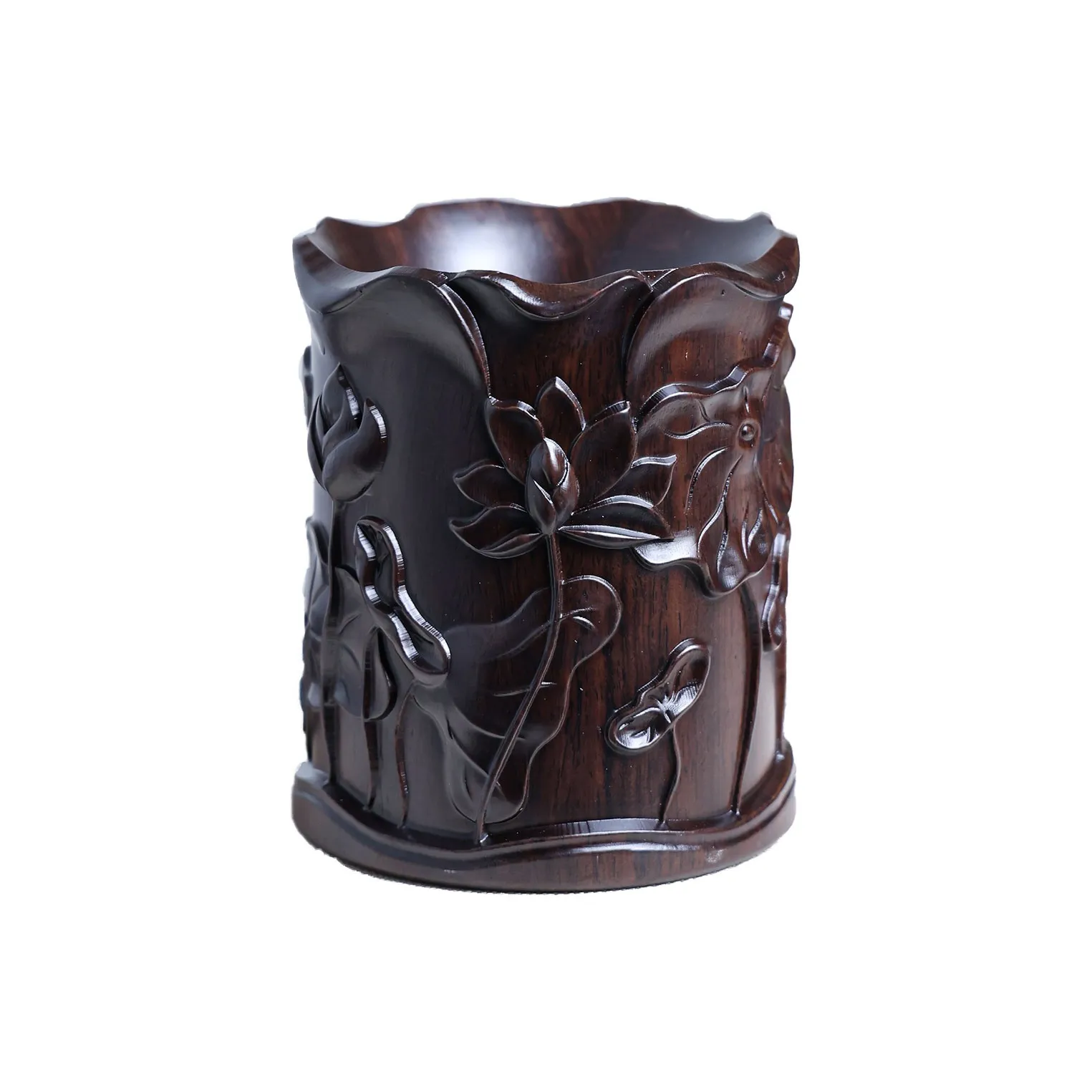 Finger Carpenter Wooden Product Brush Holder Unisex Ebony