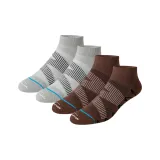 그레이+브라운 통기성이 좋은 탄력 러닝 양말 [2팩]