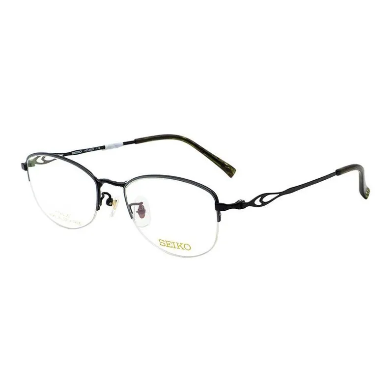 SEIKO Titanium Oval Eyeglass Frames Unisex Black