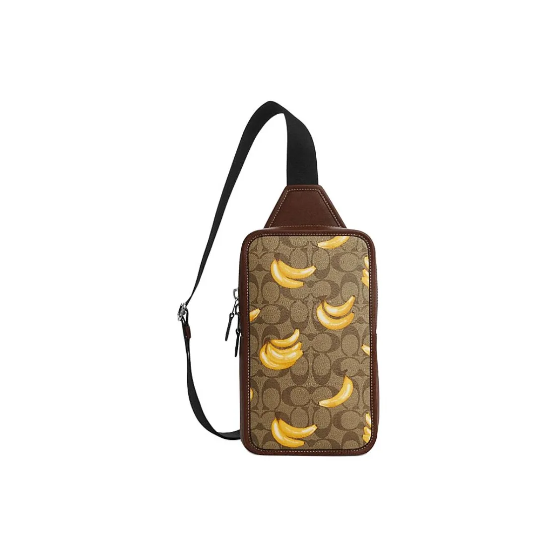 COACH Sullivan Cow Leather, Fabric, Artificial Leather Waist Bag Chest Bag Trumpets Unisex Brown