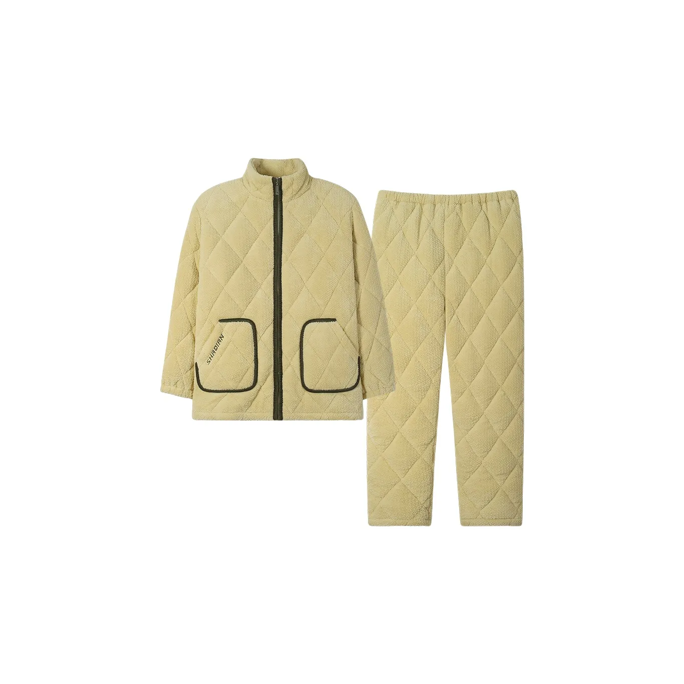 Sha Qian Пижамный комплект унисекс лаймово-зеленый