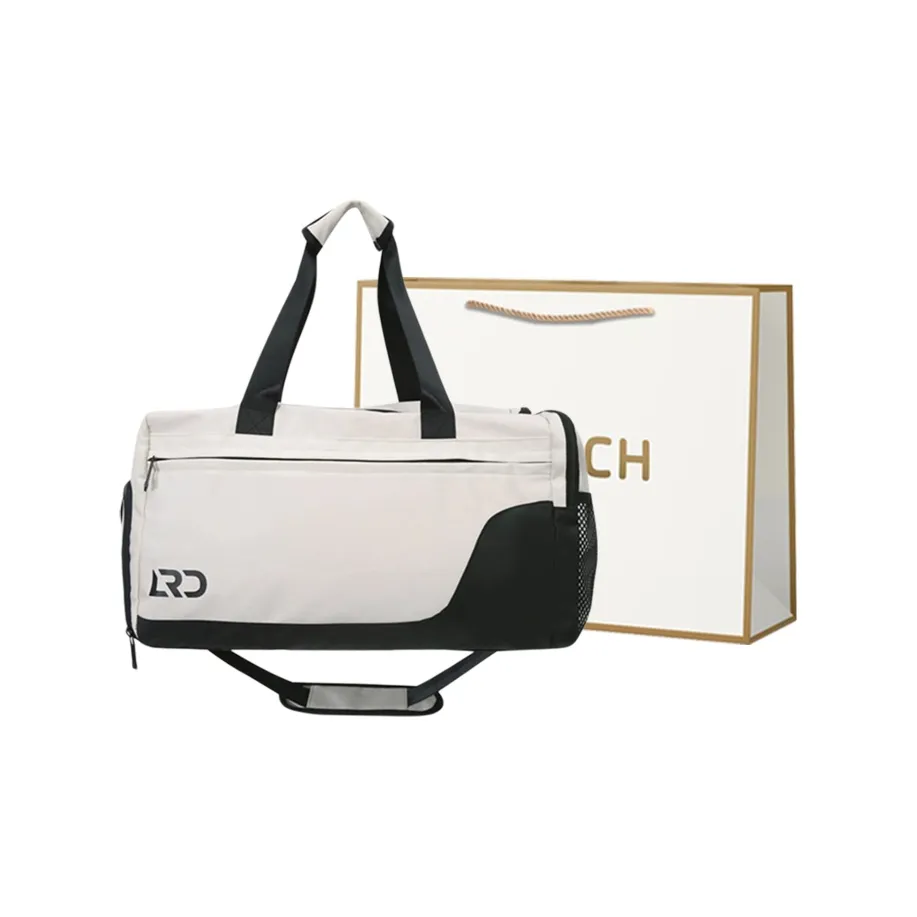 BRINCH Nylon Travel Bag, Gym Bag, Training Bag, Yoga Bag Regular Unisex Black/White