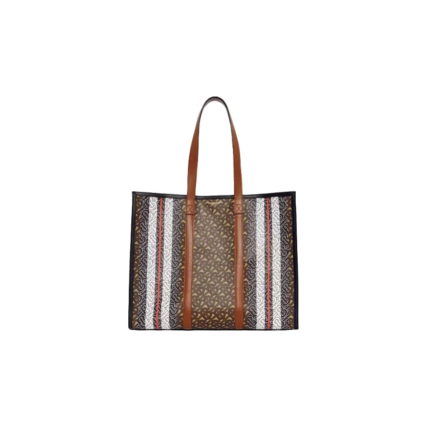 Burberry Monogram Cotton Handbag, Shoulder Bag Tubas Unisex Brown