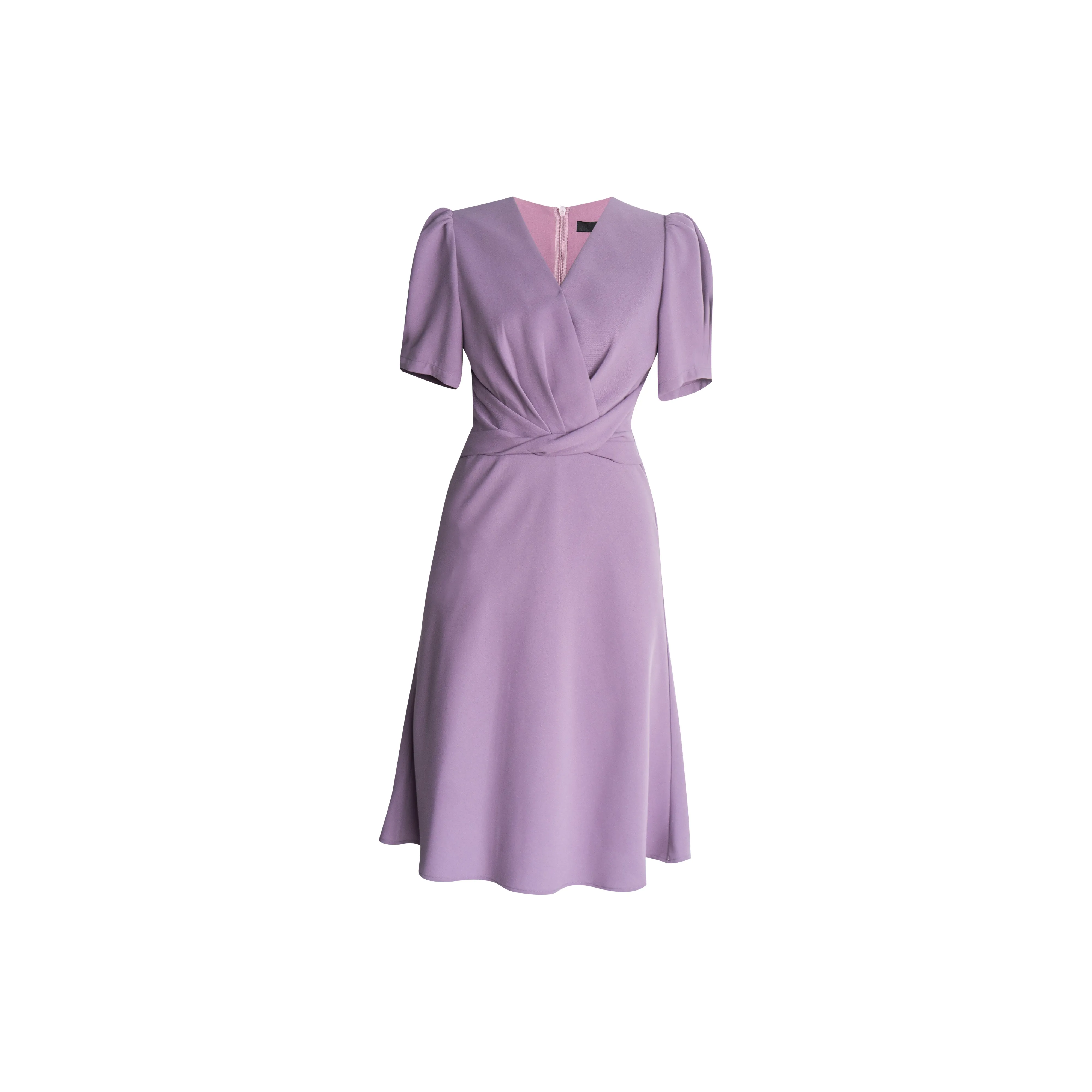 ROEYSHOUSE Короткое платье с короткими рукавами женское светло-фиолетовое