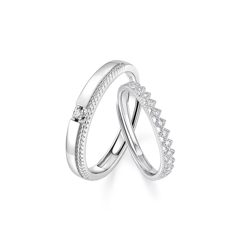 KADER 925 Sterling Silver Rings Unisex Silver white Gift Box