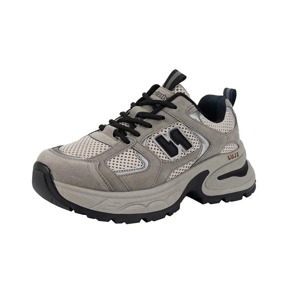 Luji Chunky Sneakers Women's Mid Top Light Gray/Apricot/Dark Gray