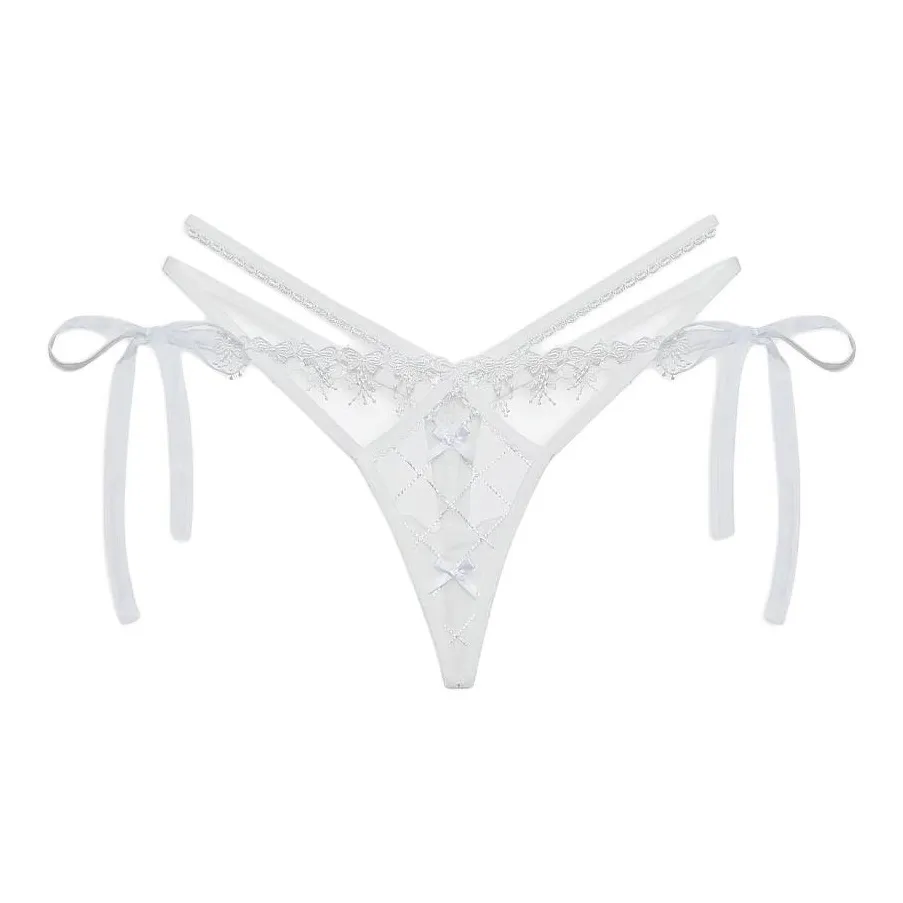 Victoria's Secret FOR LOVE & LEMONS Fiorella Thong Panty White Underpants Women's 1 Pack White/White