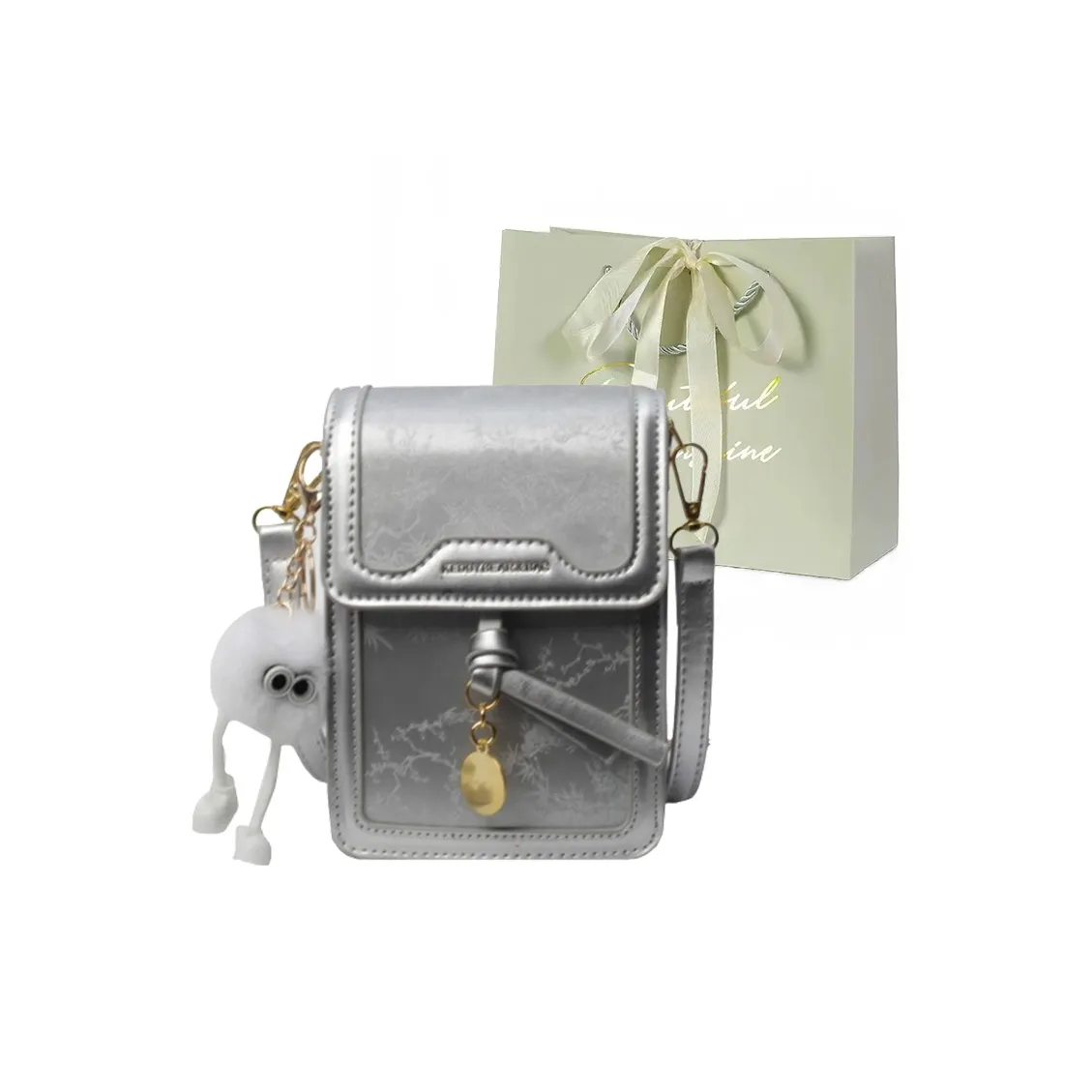 JIANGLIDA ПУ (полиуретан) Сумка через плечо Стандартная Женская Черный Экрю Розовый Серебряный Коричневый