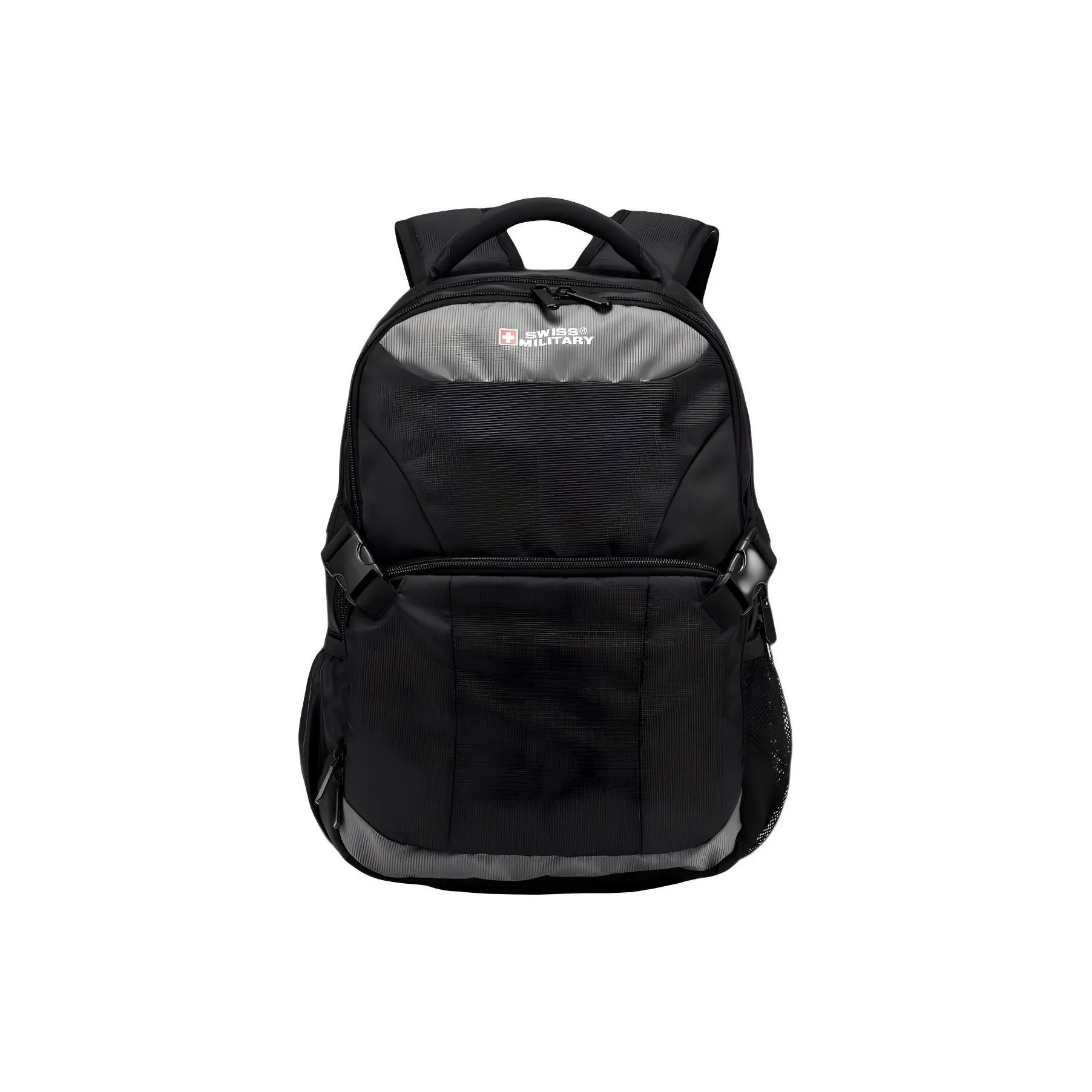 SWISS MILITARY 840D Jacquard PU Multicolor Backpack Tubas Unisex Black