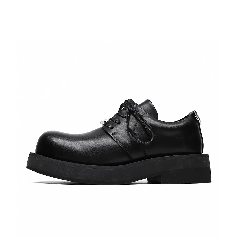 Zuogedu Chunky Derby Обувь Устойчивая к истиранию Низкий Топ Универсальный Повседневный Унисекс Черный