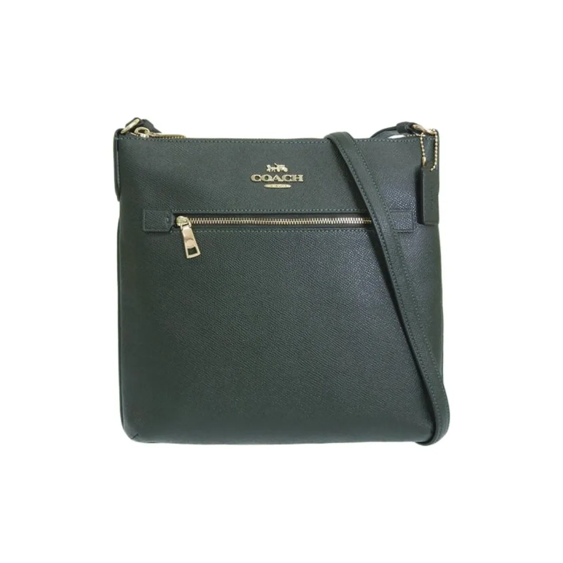 COACH Rowan Leather Shoulder Bag, Crossbody Bag Medium Size Women's Amazon Green