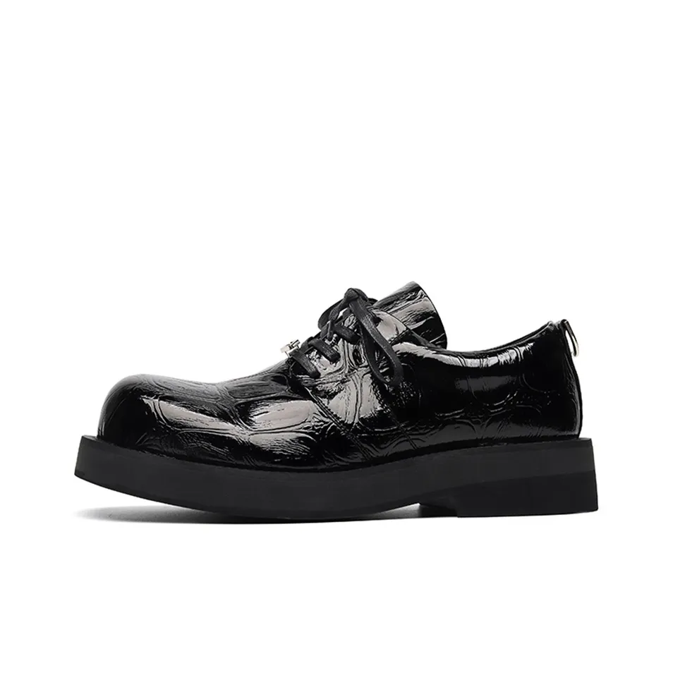 Zuogedu Trendy Casual Shoes Chunky Derby Shoes Men's Black