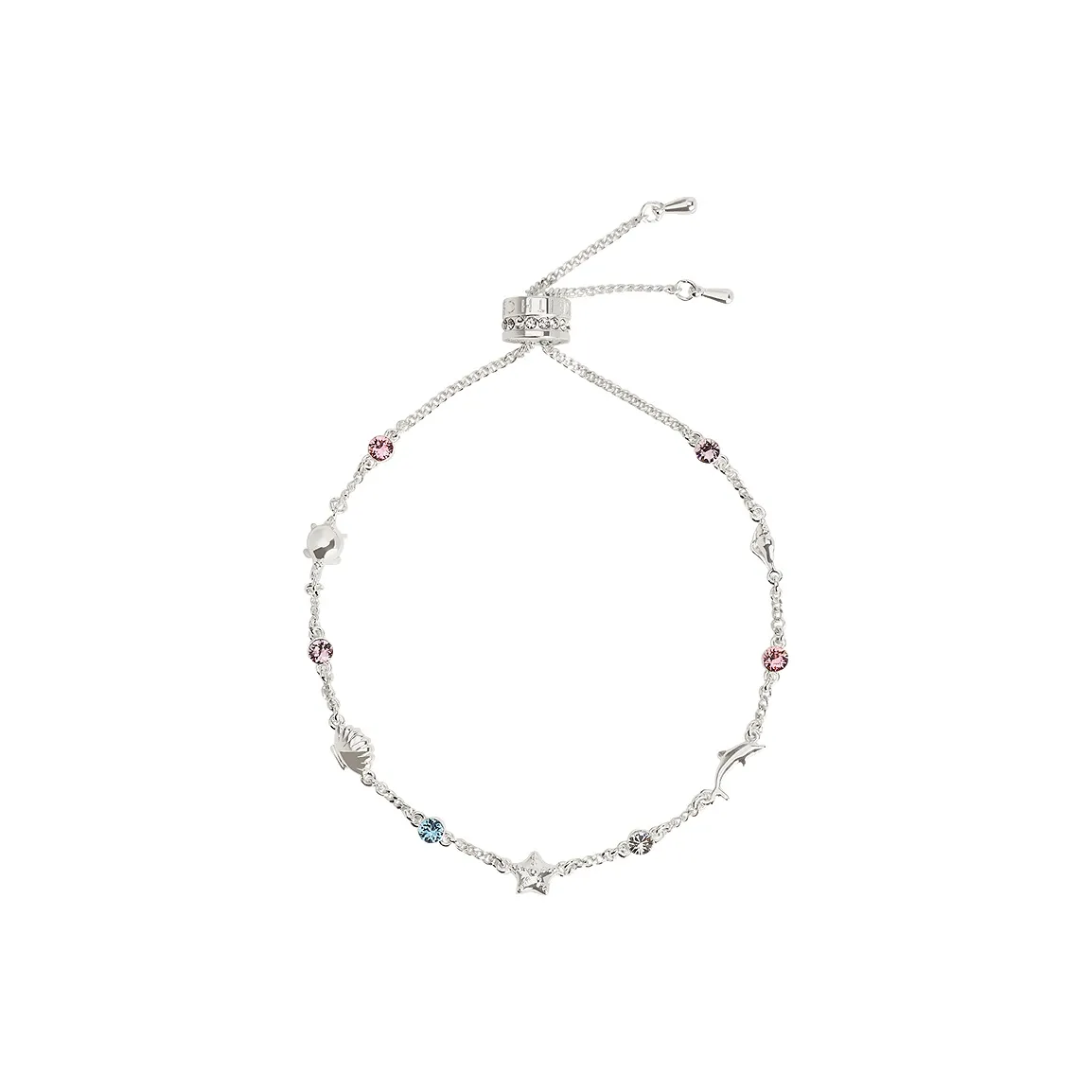 CHARLES KEITH Латунь Кристалл Браслеты Женские Серебряный Серебряный МULTИ Композитный Цвет