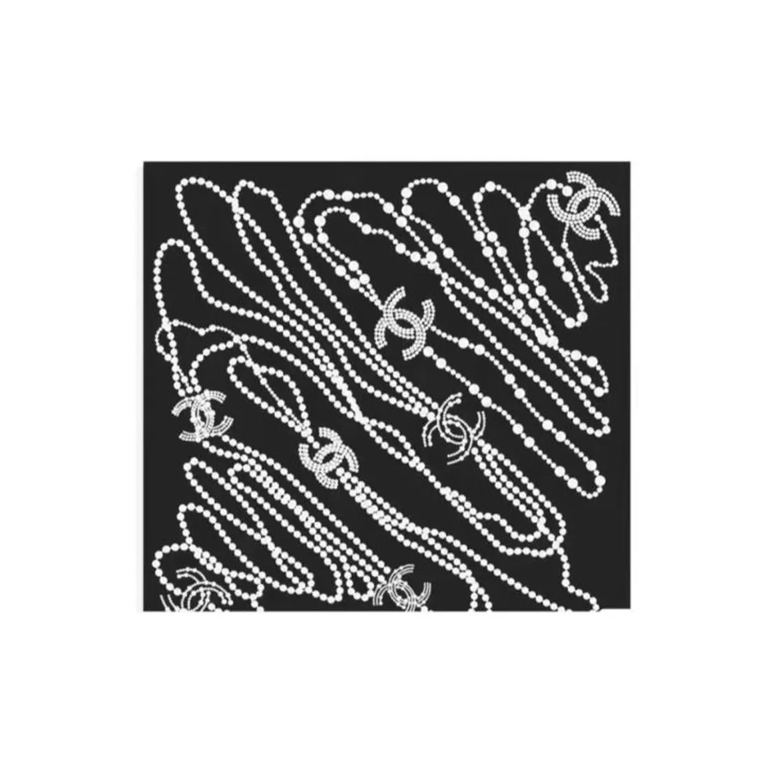 CHANEL Silk Scarves Women's Black