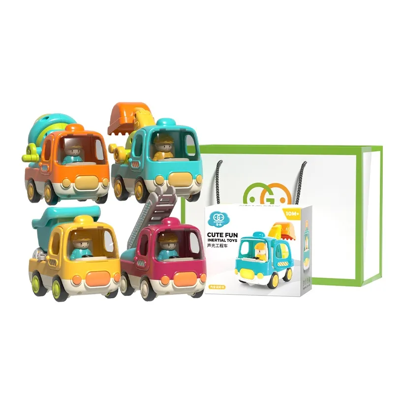 Valley Rain Sound and Light Cartoon Engineering Collection Excavator Пламя Грузовик 9,5 см Развивающие игрушки