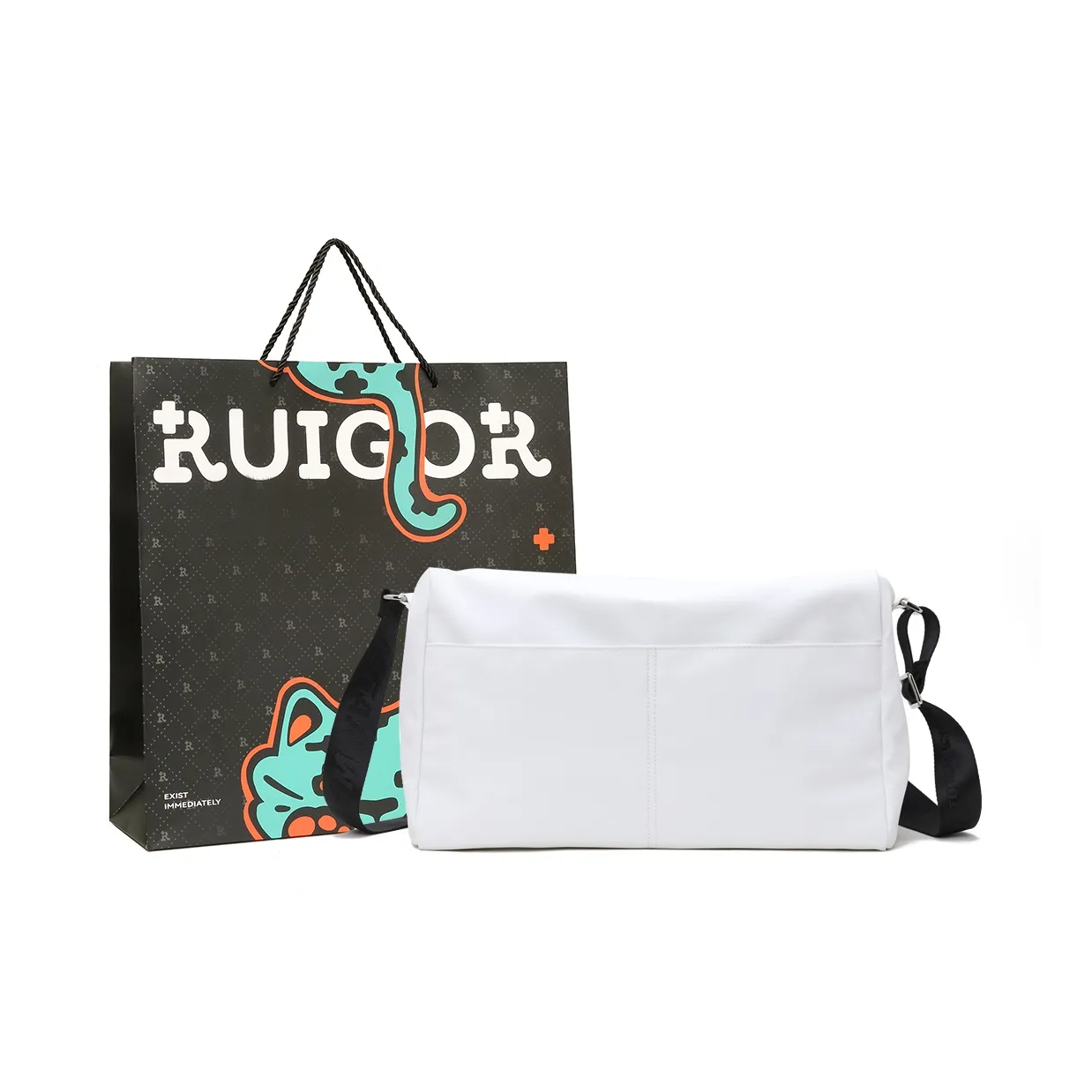 RUIGOR Сумка через плечо дорожная сумка большая унисекс черный белый