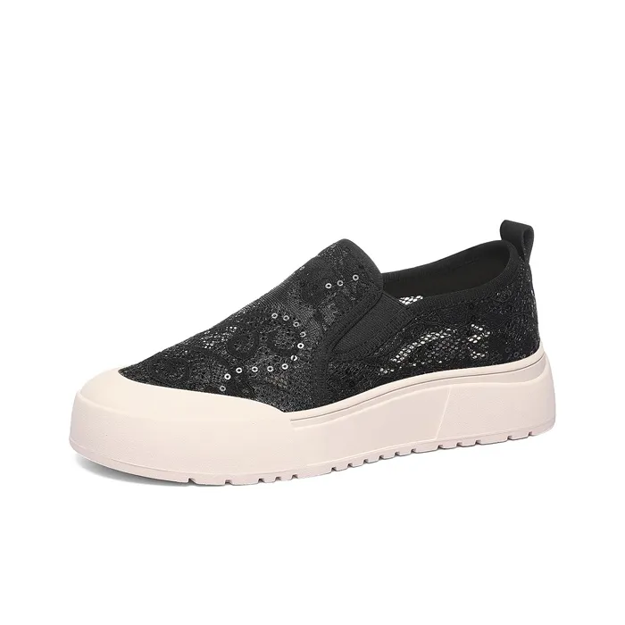 Golden Silk Rabbit Slip-resistant Low Top Casual Women's Black Золотой шелк кролик противоскользящий низкий топ повседневный женский черный