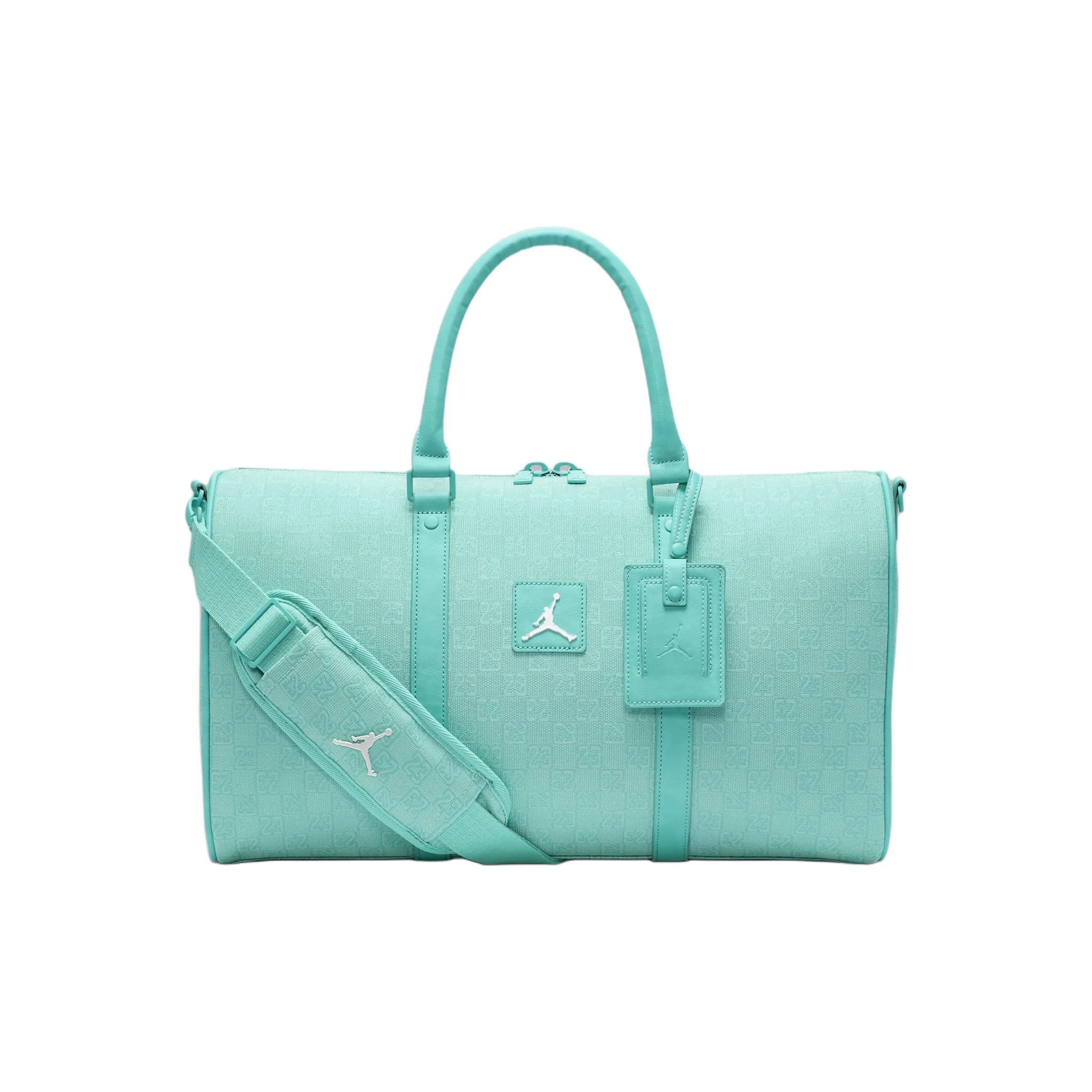 Jordan Polyester One Shoulder Crossbody Gym Bag Medium Size plain Blue Green Tiffany Blue