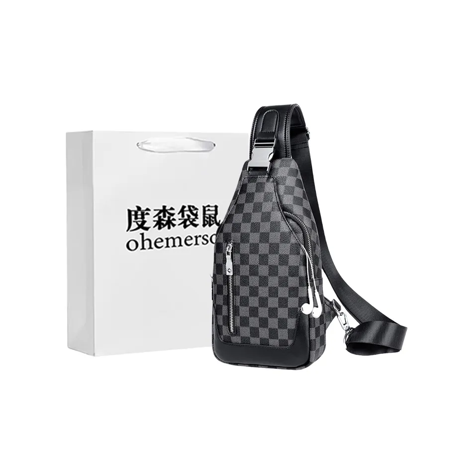 Dusen Kangaroo PVC Sling Bag Standard Men's Black