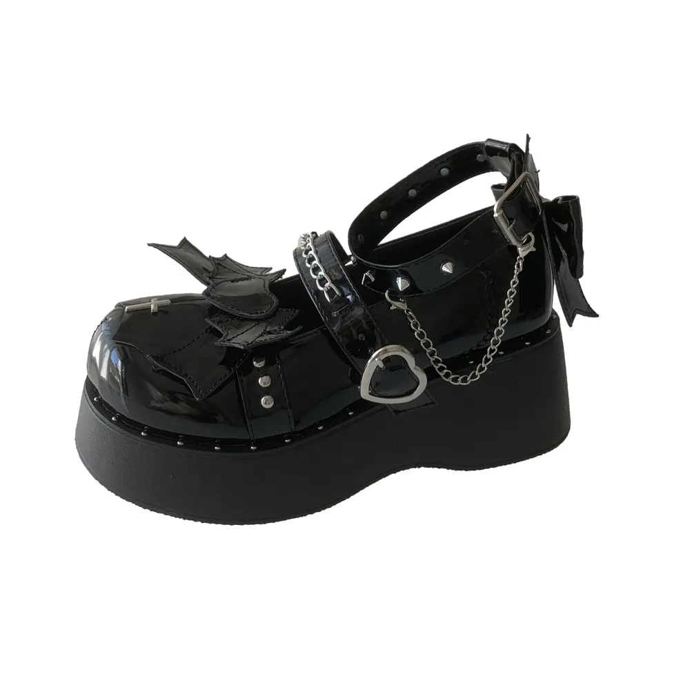 Take the Qin Платформа Туфли Мэри Джейн 6 см Женские Черные