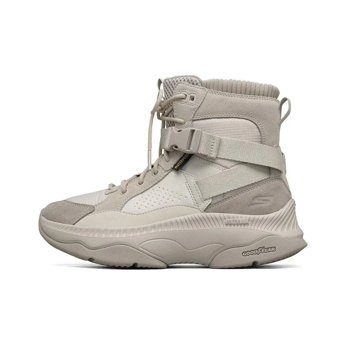 Skechers On The GO Fle Thermal Waterproof Abrasion Resistant Short Outdoor Boots Women's White Gray