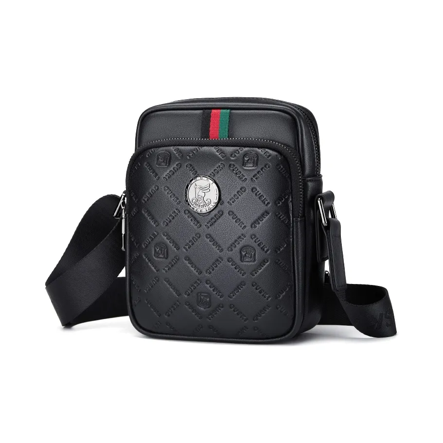 GUSKI Сумка через плечо из коровьей кожи сумка на плечо обычная мужская черная