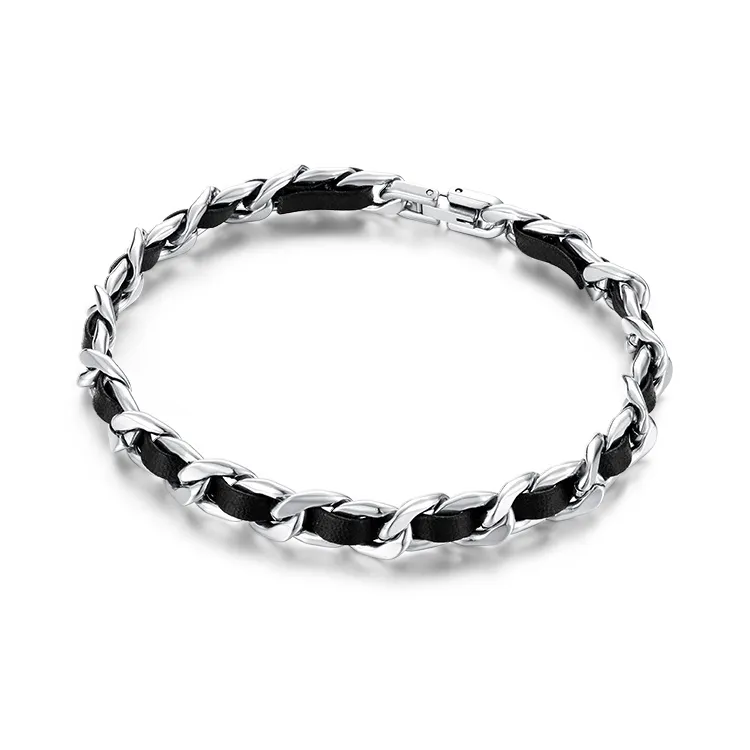 TIG Кожа Кубинский браслет Унисекс