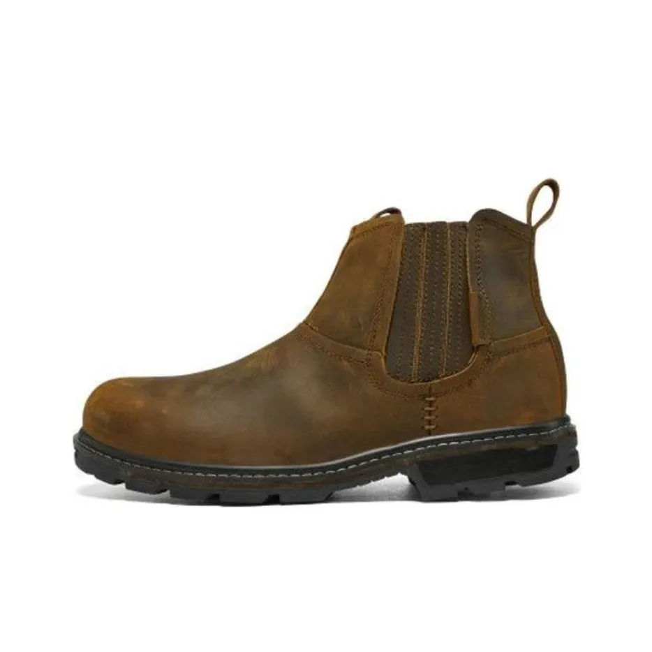 Skechers Short Chelsea Boots Low Heel Men's Brown