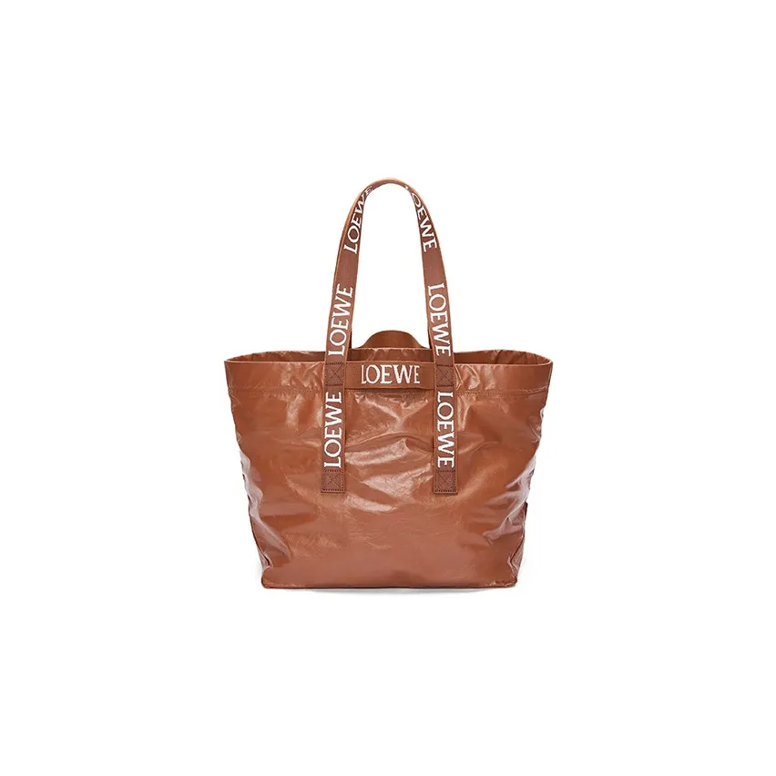 LOEWE Fold Shopper In Paper Calfskin Tan
