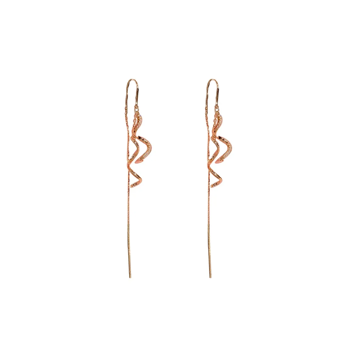 KING OF BLING Серьги-подвески из сплава с цирконием женские