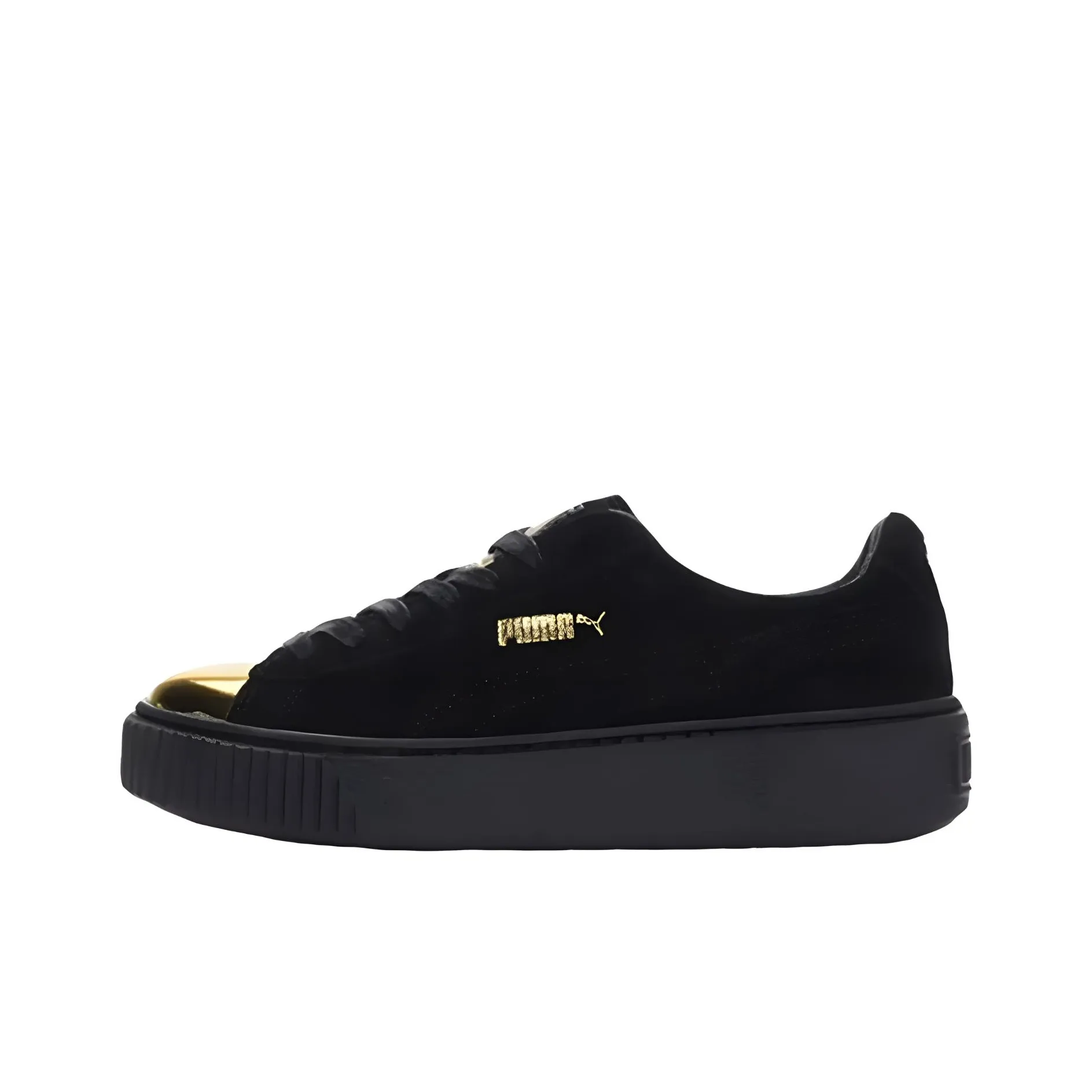PUMA Suede Gold Coated Abrasion-Resistant Low-Top Skateboard Shoes Women's Gold