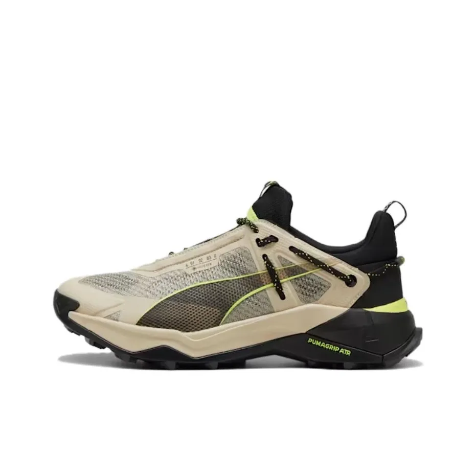 PUMA Explore NITRO GORE TEX Cushioning, Wear Resistant Low Top Hiking Shoes Men's Beige Black
