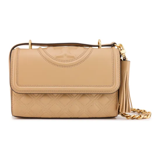 Tory Burch Fleming Кожа Сумка через плечо Сумка на плечо Маленькая Женская Светлый Умбра